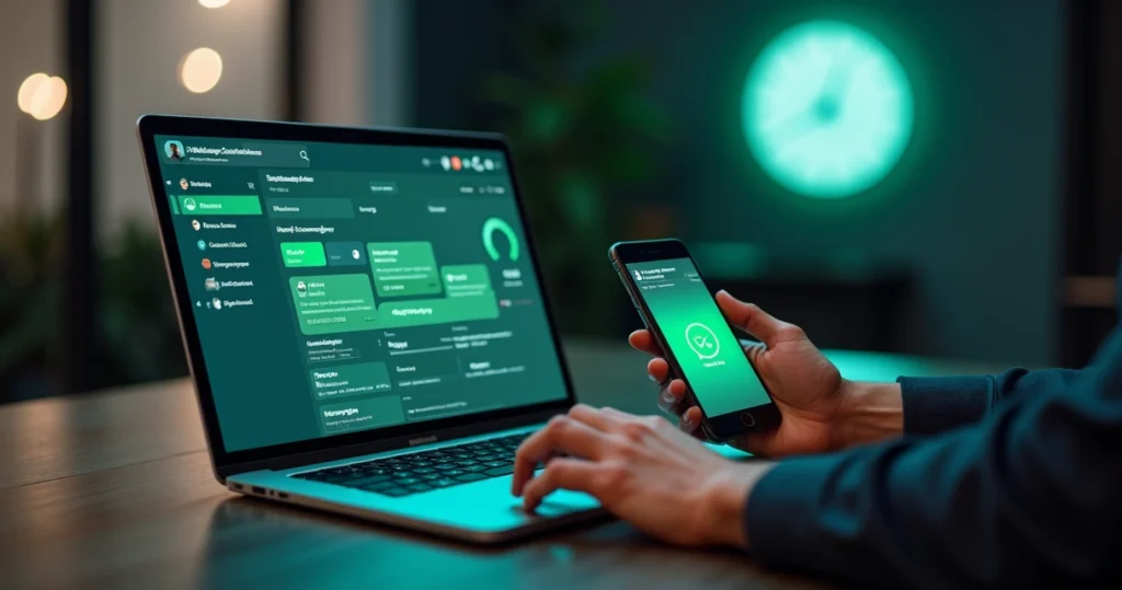 Profissional agenda mensagens automáticas em painel digital de WhatsApp CRM