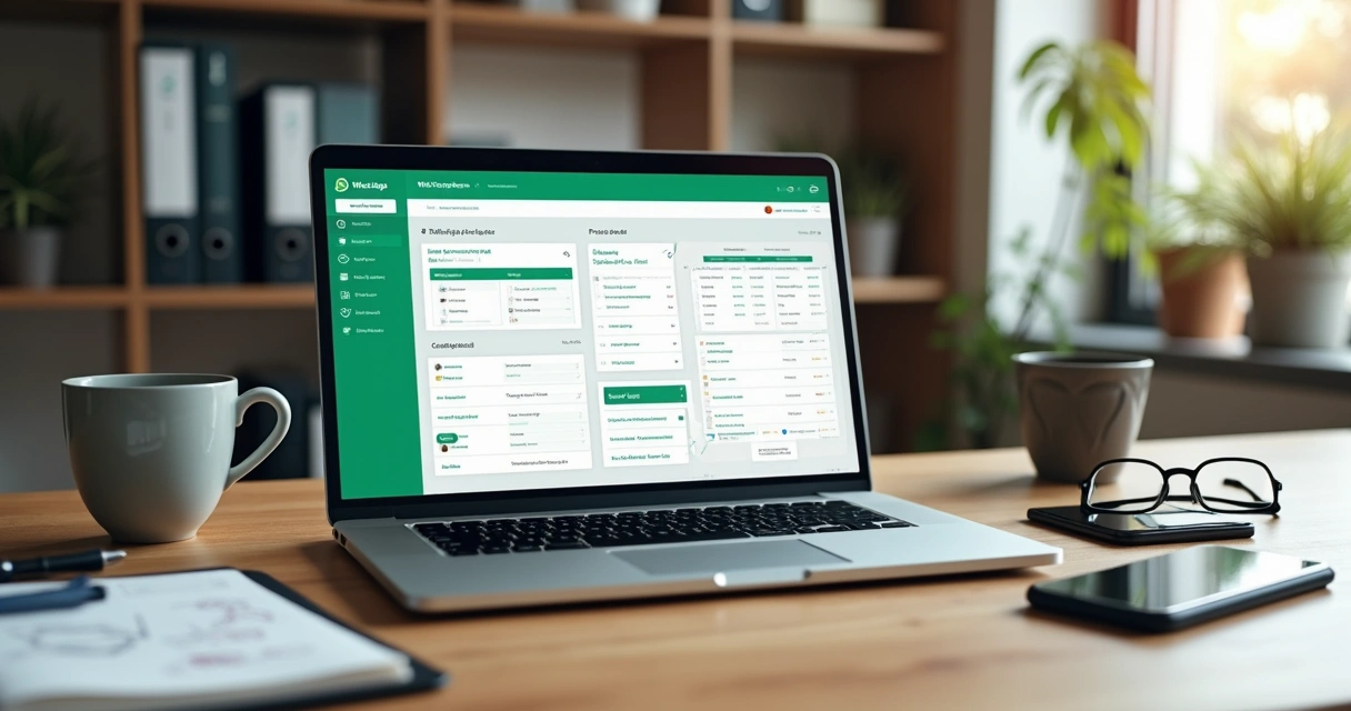 Painel de vendas no computador mostrando funil organizado de conversas do WhatsApp